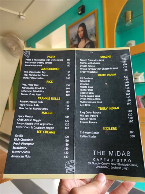 Midas Cafe Menu .